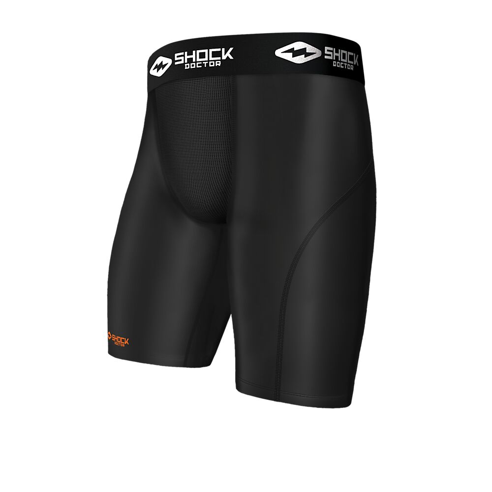 220-BK_Compression Short with Cup Pocket Black_Main.png