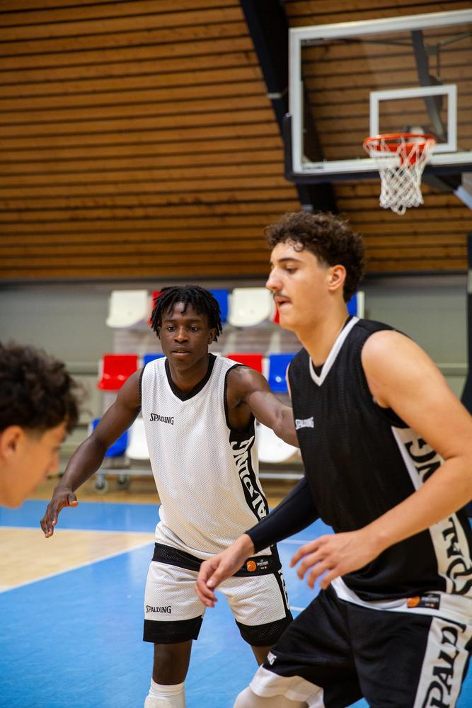 Basketball on court
