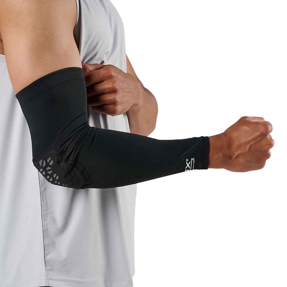 22480R-BKGR_HEX Viz Arm Sleeve Single Yth Black-Grey_onBody 1.png