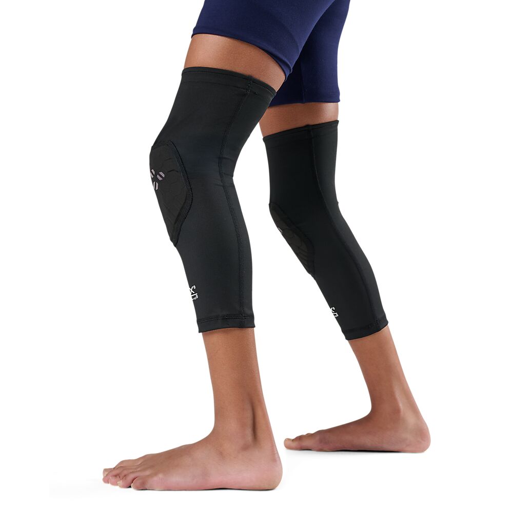 22460R-BKGR_HEX Viz Knee Sleeve Pair Yth Black-Grey_Side.png
