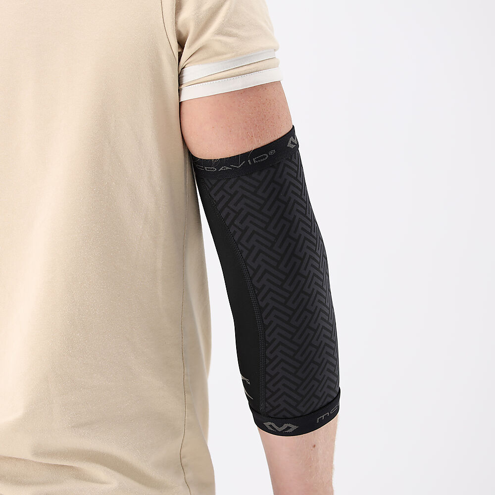 X607R-BK_X-Fitness Dual Layer Compression Elbow Sleeves Black_onBody 3.jpg