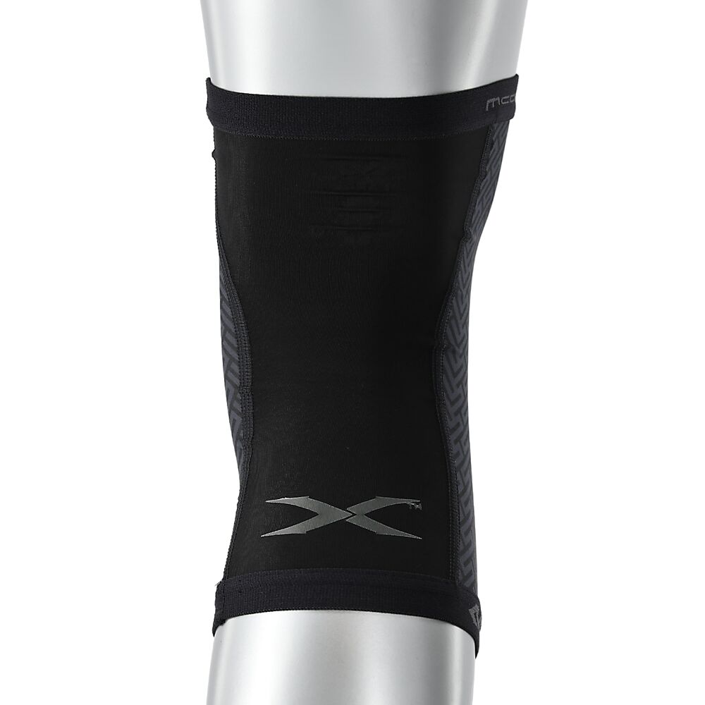 X605R-BK_X-Fitness Dual Layer Compression Knee Sleeves Black_Back.png